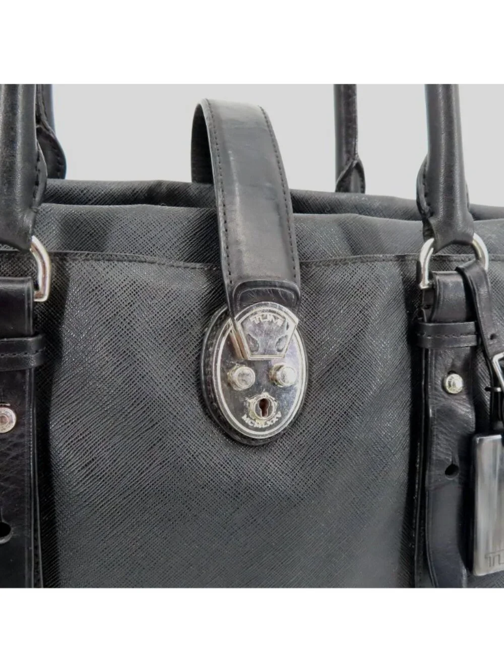 Tumi Villa Turin 73105D2 Black Canvas Work Travel Tote Handbag Purse Bag Commute